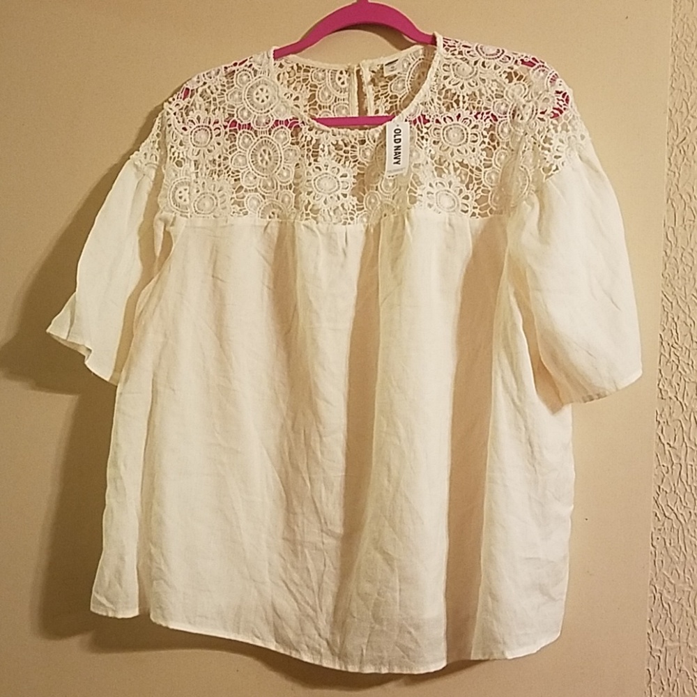 Old navy linen peasant top